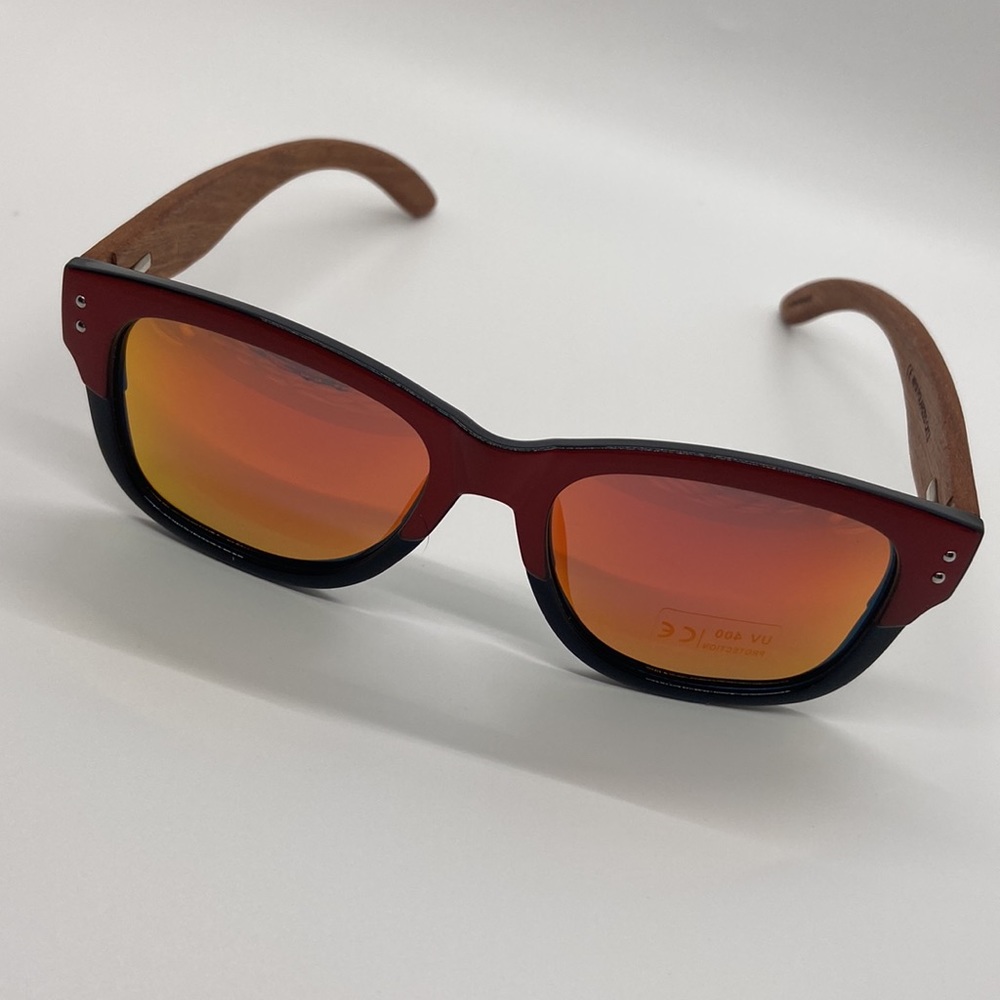 AMEXI Polarized Sunglasses. Handmade Red lenses. Microfiber Bag. New in Package - Picture 6 of 12
